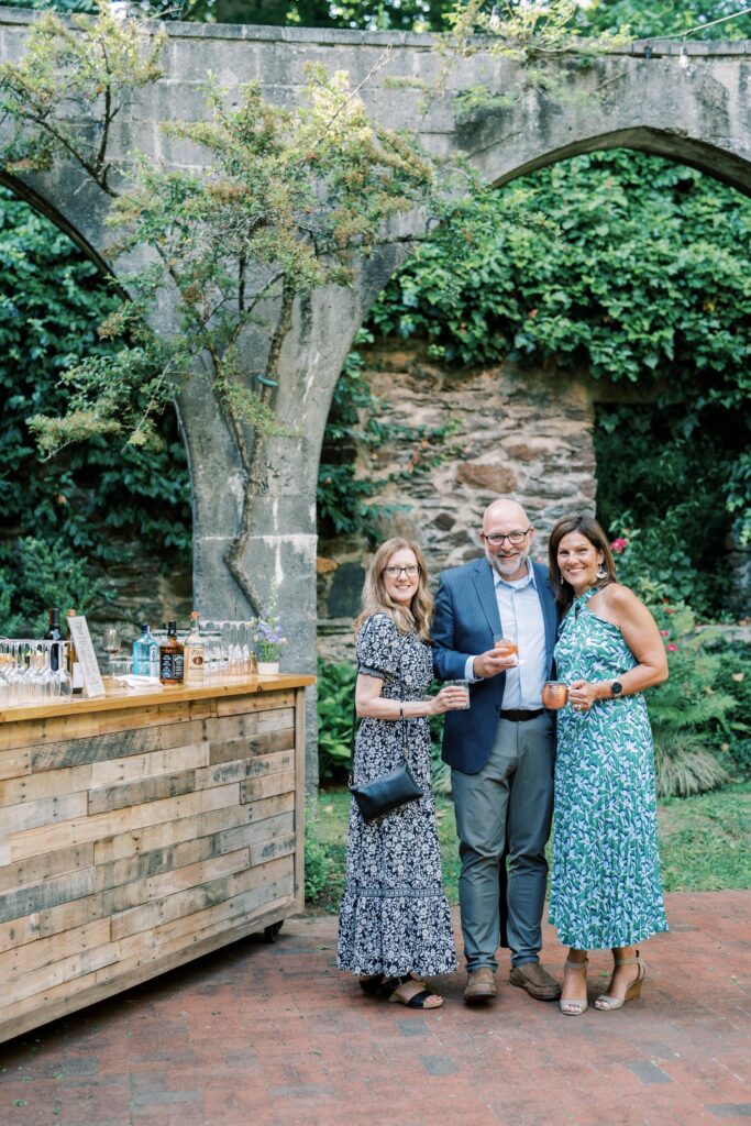 Guests outside with bar.